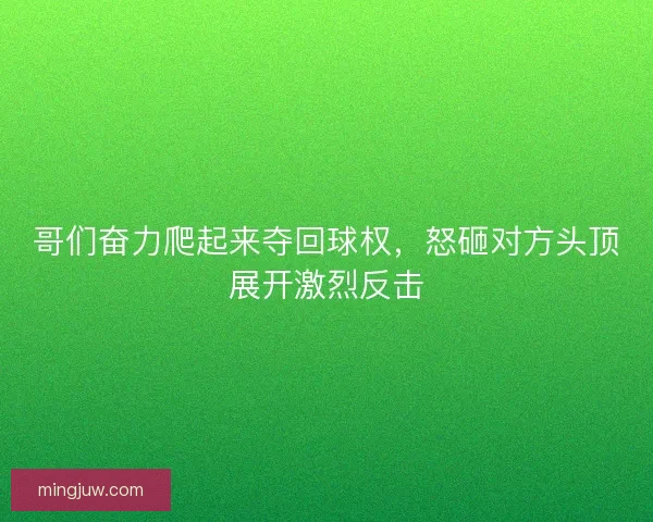 哥们奋力爬起来夺回球权，怒砸对方头顶展开激烈反击